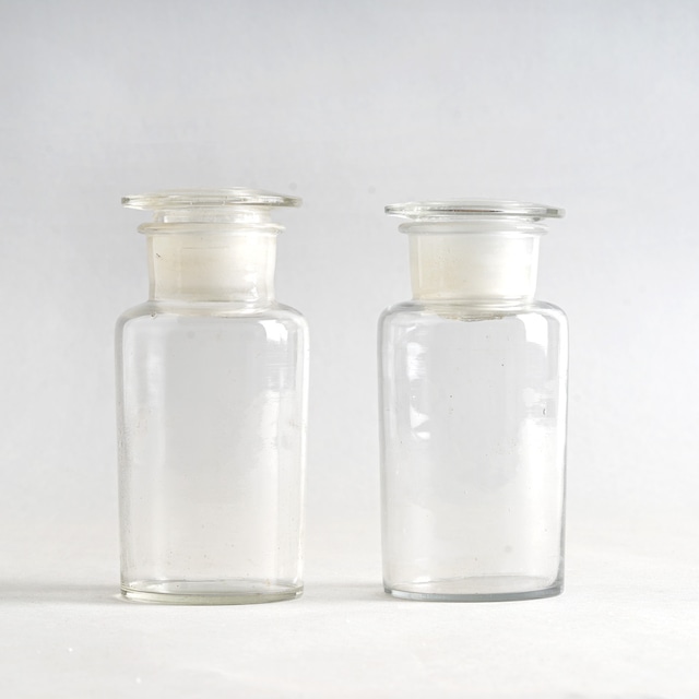 古物｜薬瓶２個セット：透明・広口