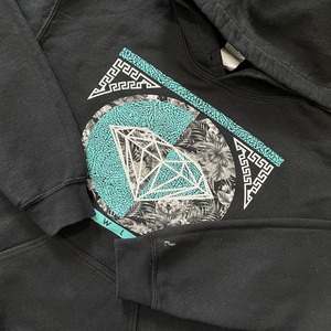 【GILDAN】ダイヤモンド ロゴ プリント スウェット パーカー プルオーバー フーディー S Diamond Supply Co US古着