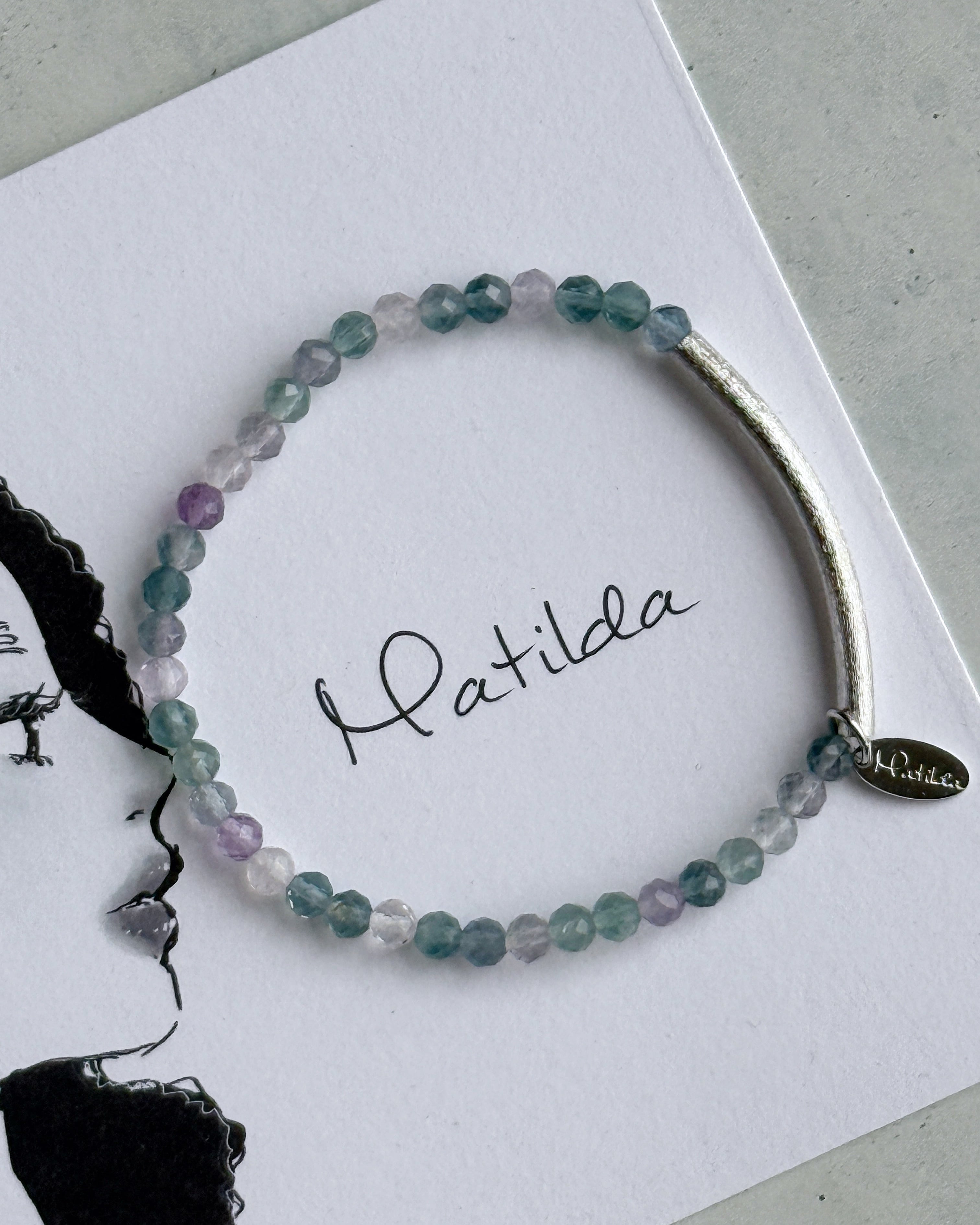 【再販】Tube & stone bracelet(フローライト)