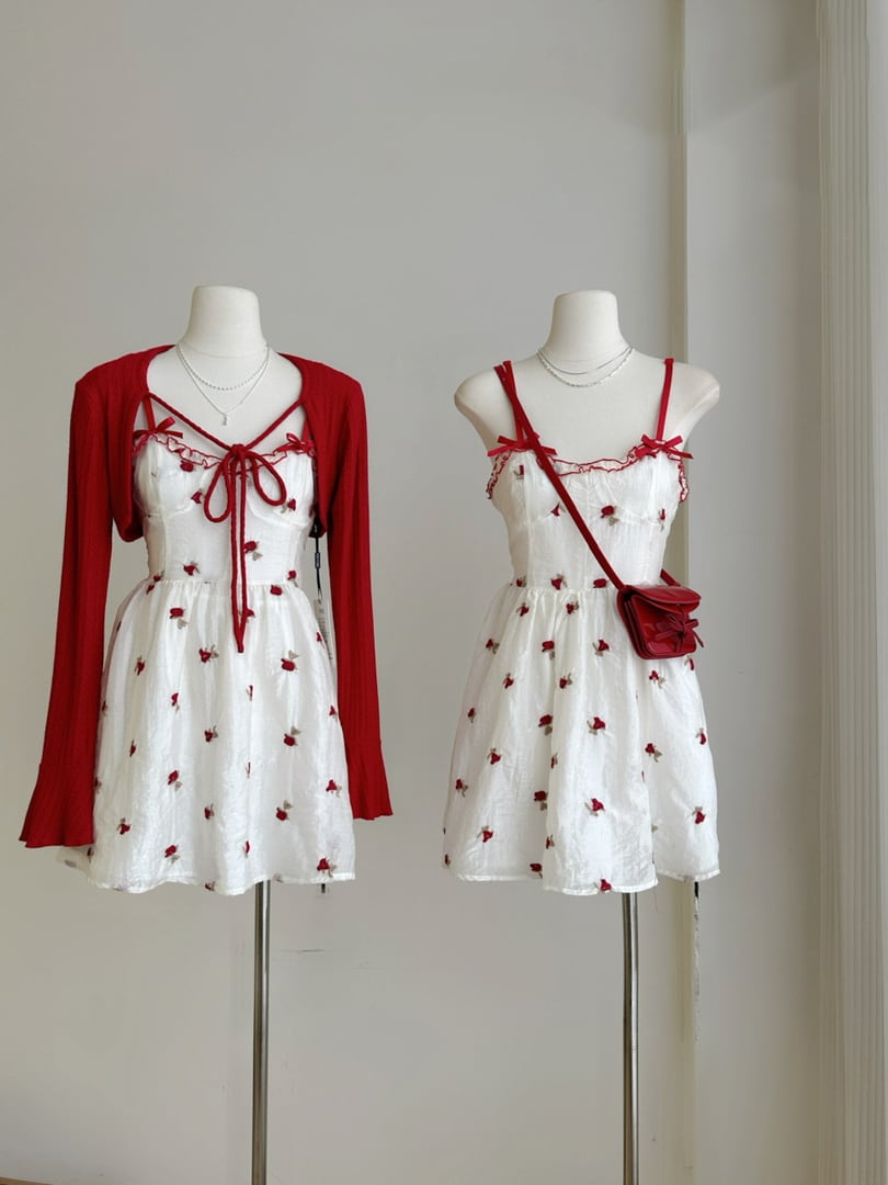 B3 キューティーフラッシュ　ロングジレ　カーディガン　羽織　ゴスロリ　赤 mini closet / cardigan