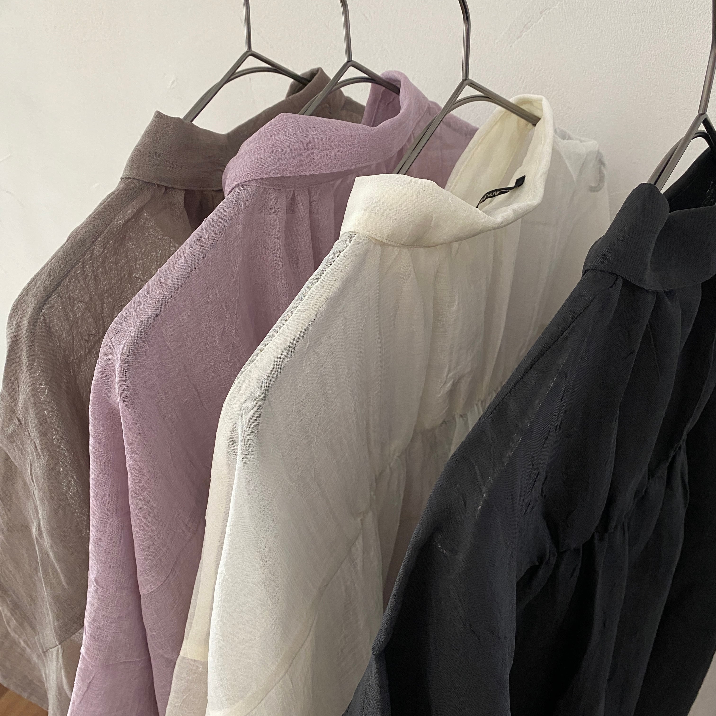 【SELECT】リネンライクバックギャザーシアーシャツ（41-0131）