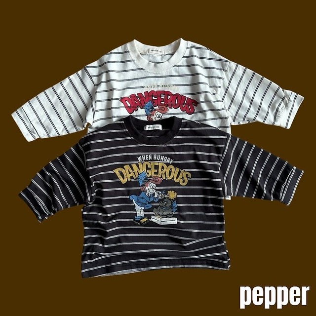 【取寄/韓国直送】PEPPER  26/AU ブルドックボーダーTシャツ｜秋服｜韓国子供服