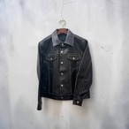TOUR RECORD ステッチトラッカージャケット カウハイド(牛) メンズ M ブラック