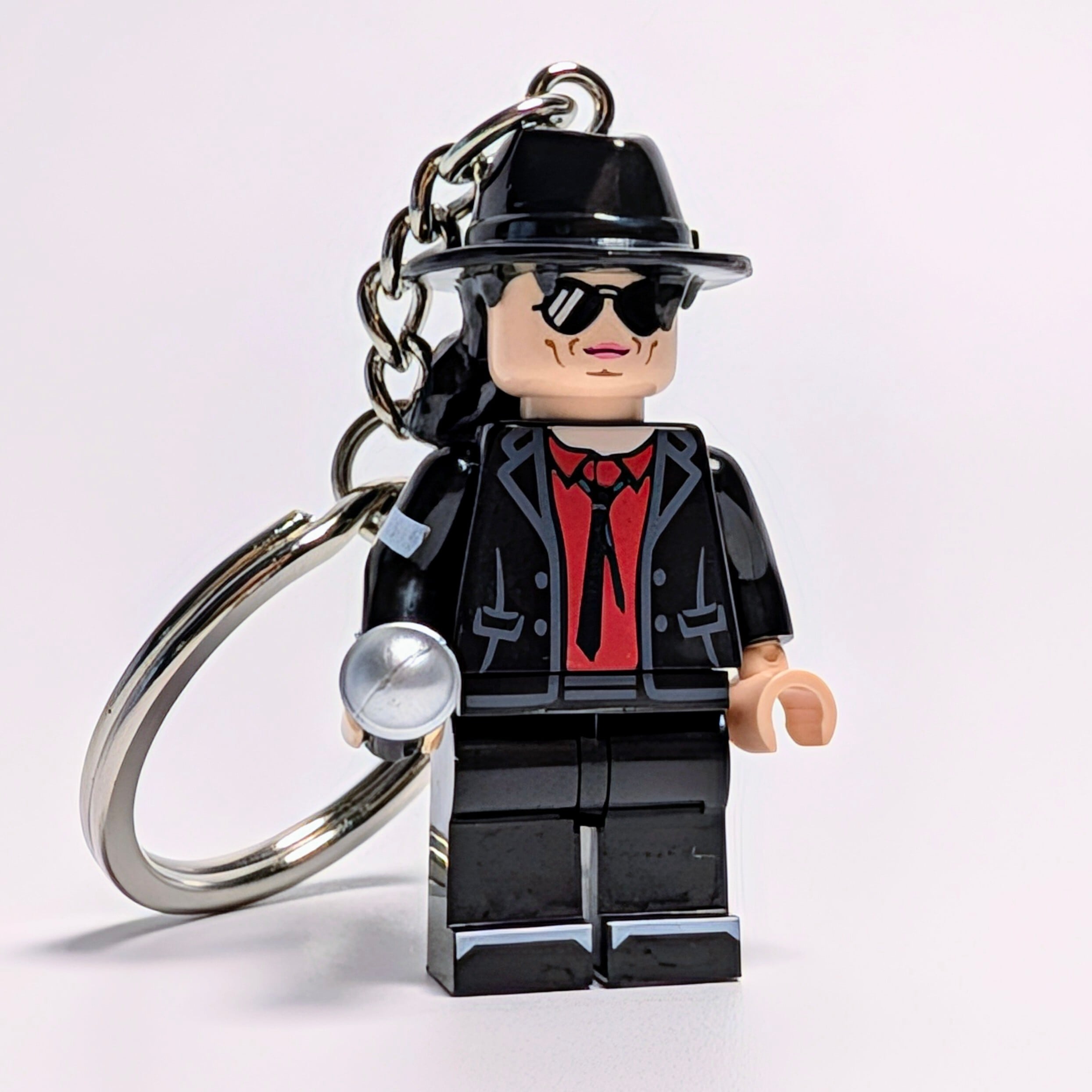 ★ブロックフィギュアキーホルダー★【 Michael Jackson / マイケル ジャクソン 】Dangerous ver.〚アメリカン雑貨 アメトイ〛