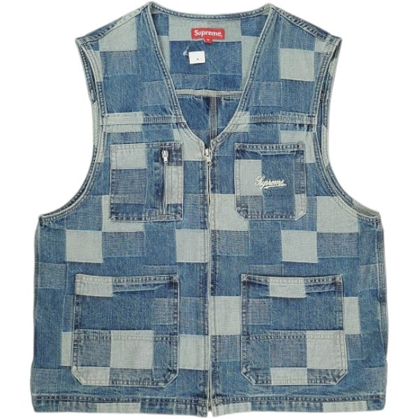 Supreme シュプリーム デニムベスト Size【M】 SUPREME シュプリーム 21SS Patched Denim Vest Blue デニム