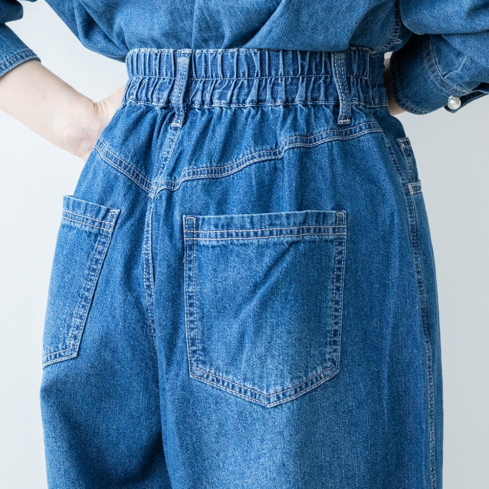 QTUME 8ozデニム ワイドバレルパンツ | LASQ store | ラスクストア