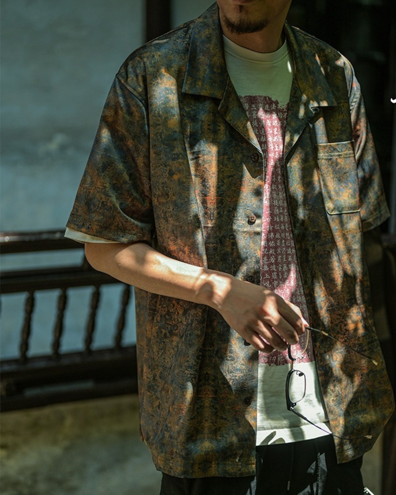 Retro Cuban-Collar Short-Sleeve Shirt【G1132】