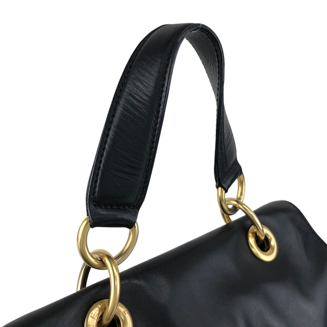 CELINE セリーヌ ショルダーバッグ ブラック レザー 2way vintage ヴィンテージ オールド uezhmr