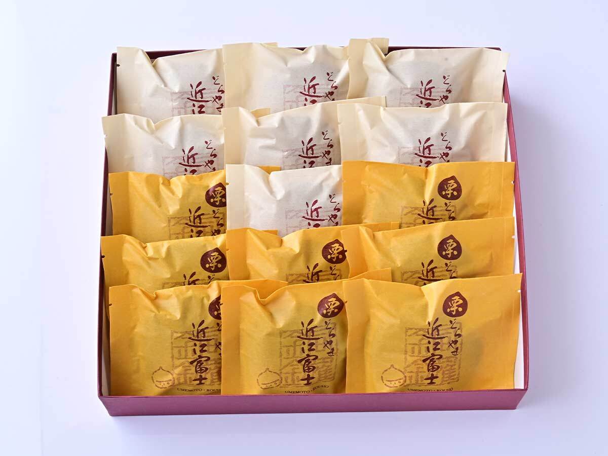 どらやき近江富士粒あん・栗入ミックス（15ケ入） | 御菓子司梅元老舗