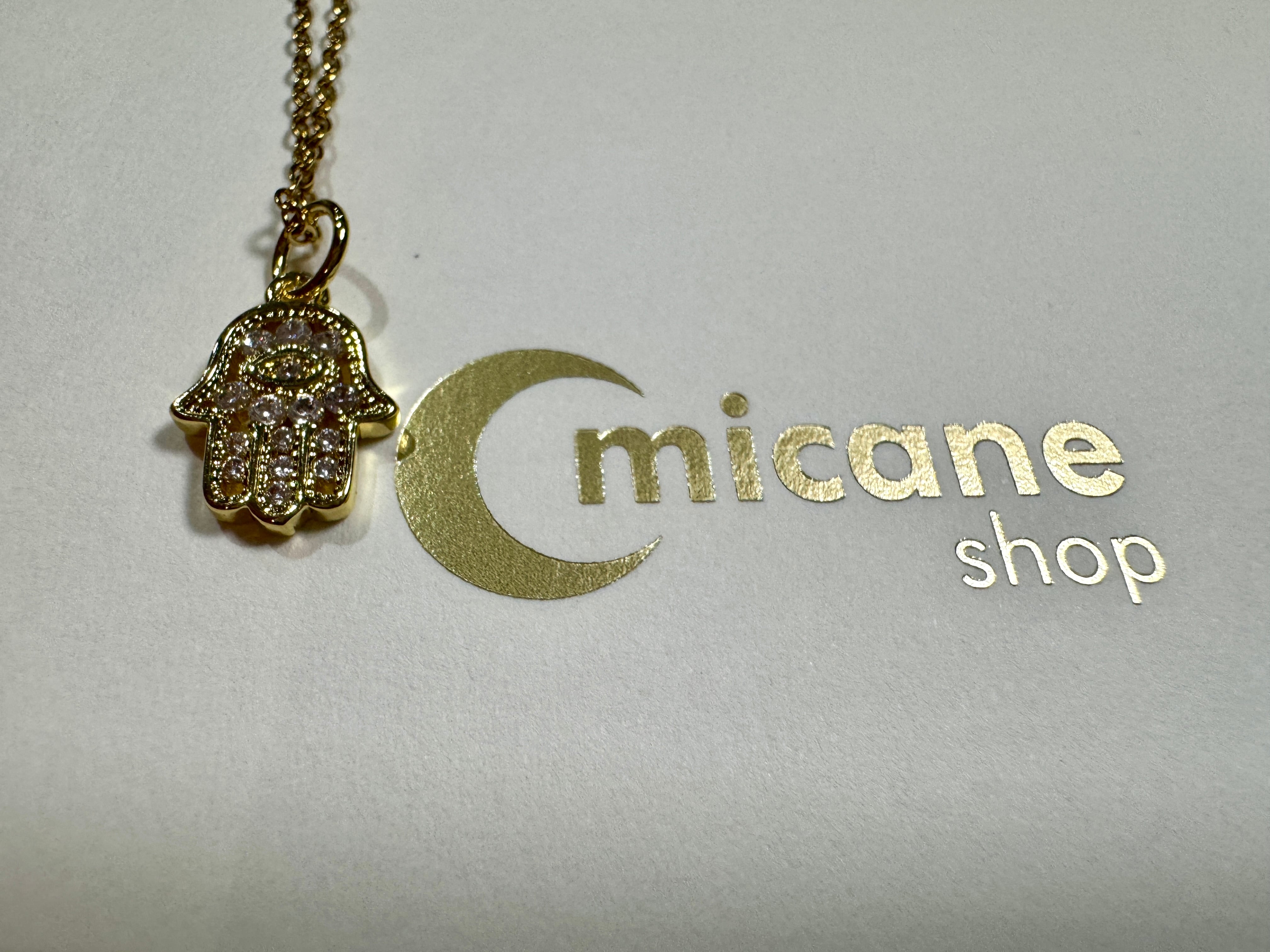 ハムサの手ネックレス〈ゴールド〉【金運招来・豊かさの守護