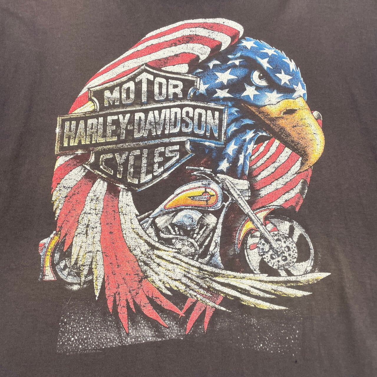 ビッグサイズ 90年代 USA製 Harley-Davidson ハーレーダビッドソン グランジコンディション ノースリーブTシャツ メンズ2XL  古着 90s ヴィンテージ ビンテージ モーターサイクル バイクTシャツ シングルステッチ イーグル バックプリント 両面プリント フェードブラック  ...