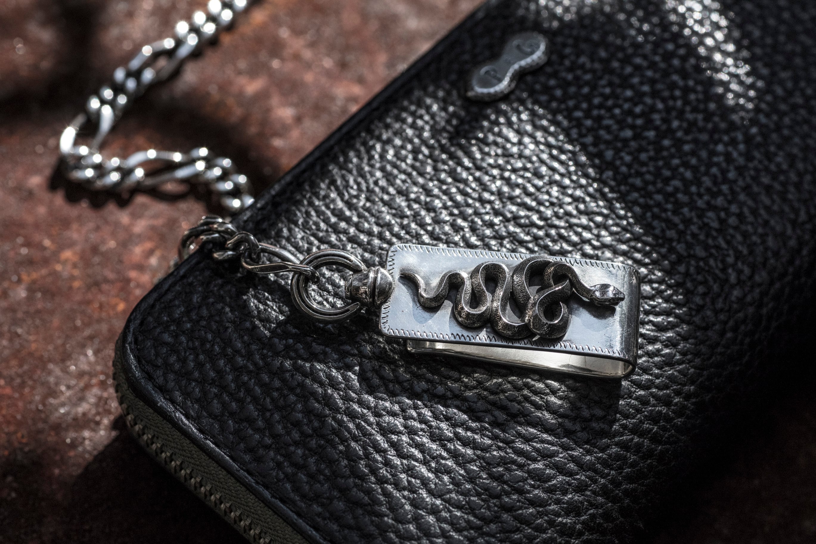 snake clip type walletchain silver | Peanuts&Co