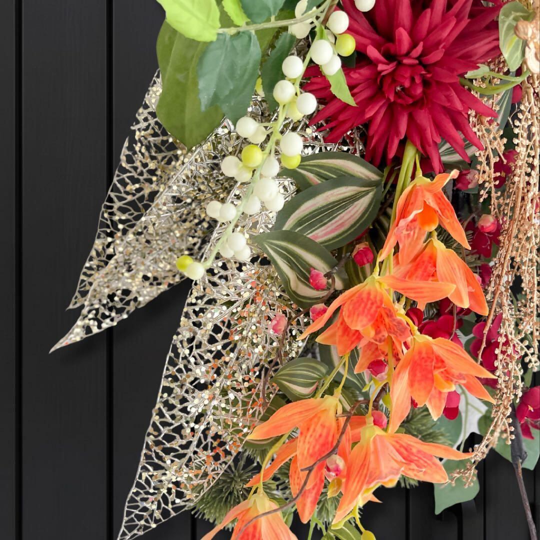 豪華しめ縄リース 特大サイズ／縁起華やぐ雅の祝い飾り しめ縄