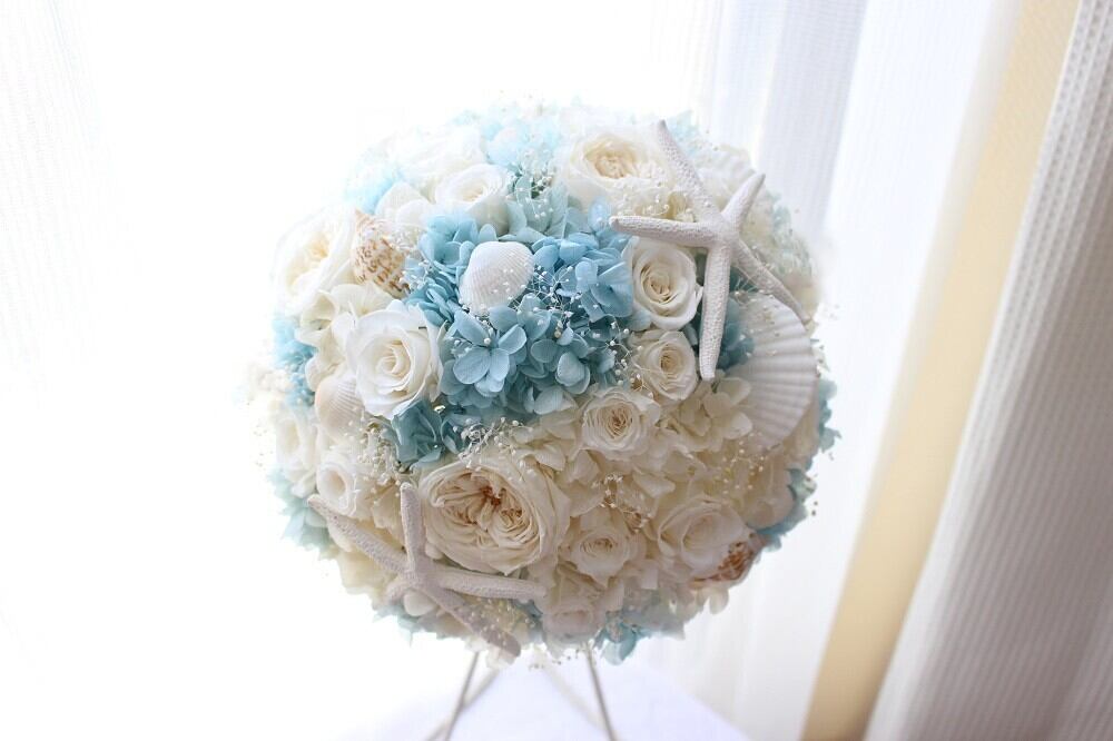 ウェディングブーケ・白ブルー | yuki*florist. weddingshop