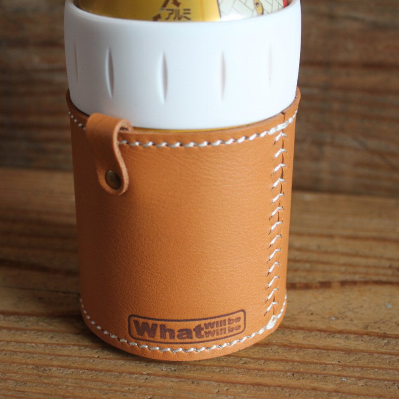 What will be will be サーモス THERMOS 保冷缶 ホルダー レザー カバー 350ml