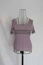 90’s “HELIUM authenticate Paris” Half sleeve knit top Made in U.S.A