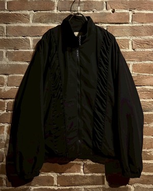 【Caka act3】Shrink Swiching Loose Stand Collar Blouson Jacket