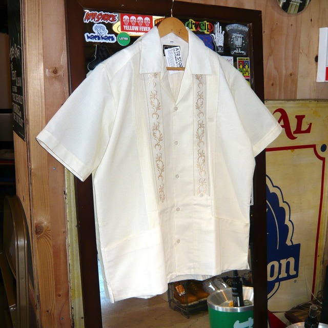 ESTRELLA STANDARD S/S REJILLADA キューバシャツ オフホワイト