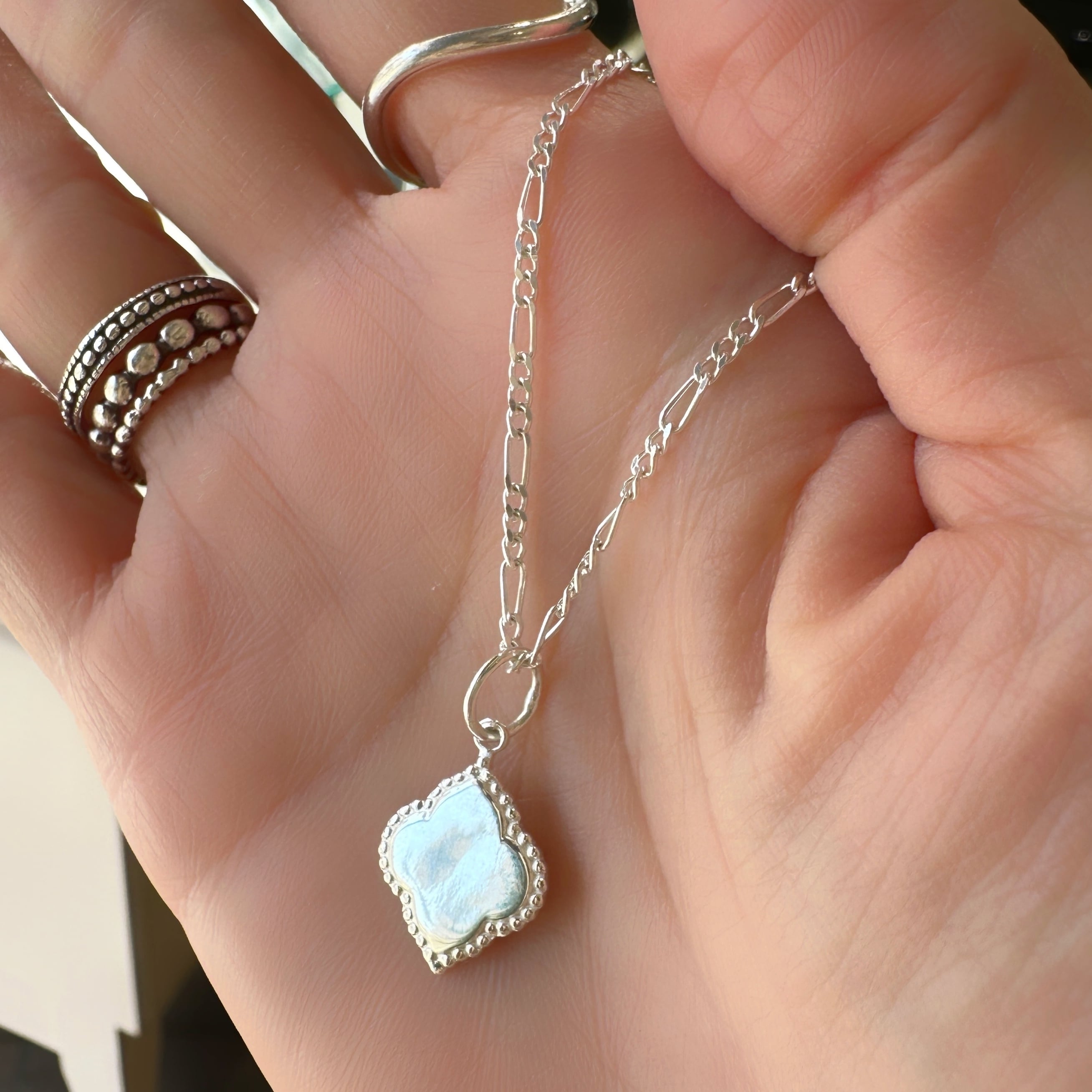 モロッカンタイル with フィガロチェーン ネックレス（ チェーン