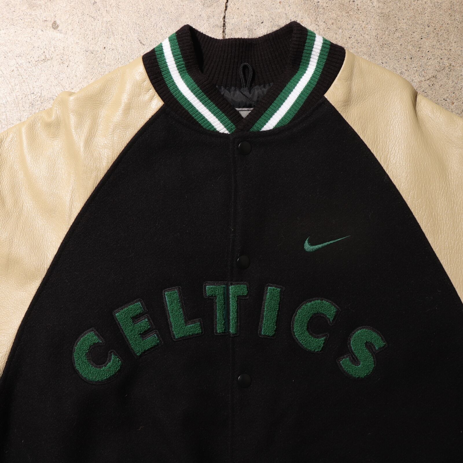 極美品 L 90s セルティックス NIKE 本革 レザージャケット スタジャン 