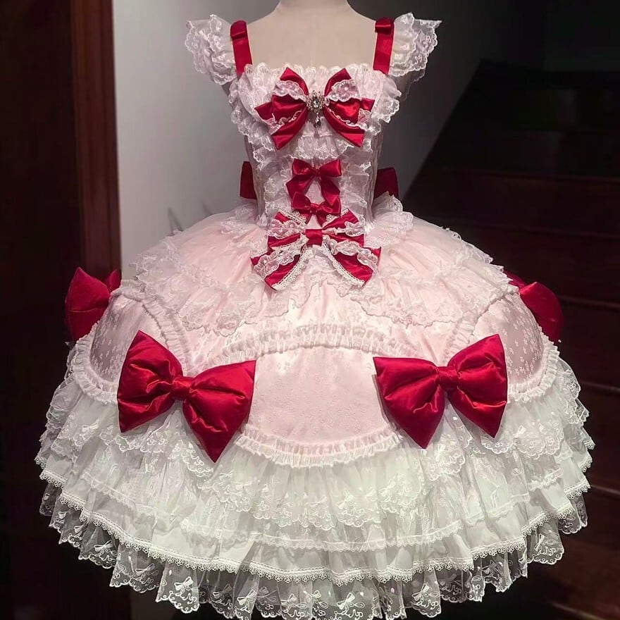 量産型ロリィタ 大きめリボン総レース姫ワンピース 参戦服 | サブカル
