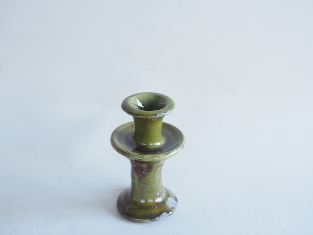 MOROCCO - TAMEGROUTE POTTERY CANDLE HOLDER (M) - Green