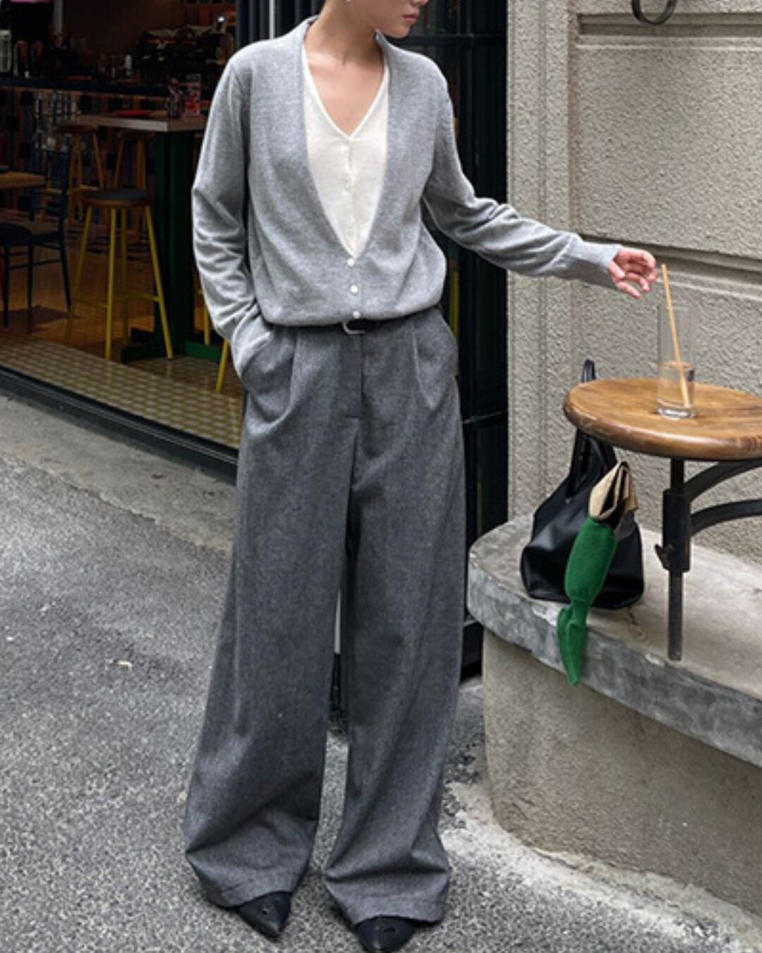 メリノウールレイヤードカーディガン A25050