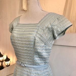 50's light blue ribbon dress