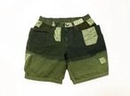 20SS 硫化染めクレイジーパターンストライプニッカーボッカーズショートパンツ / Sulfide dyeing crazy pattern short pants / khaki