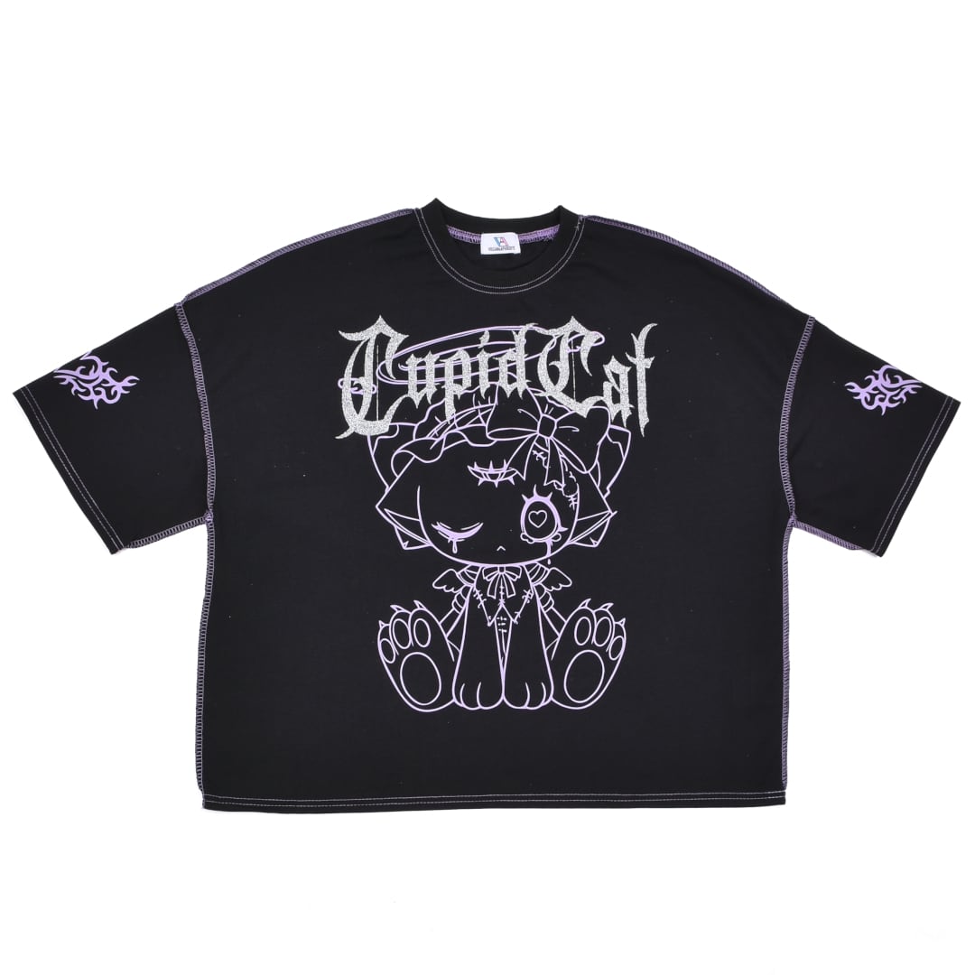 6/10 完売BLACK再入荷！】新作☆CupidCatステッチTシャツ