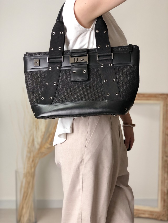 Christian Dior クリスチャン ディオール ストリートシック トートバッグ ブラック ロゴ ジャガード vintage ヴィンテージ オールド vpzvni
