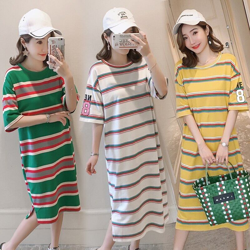 【新作】【送料無料】 母乳育児ドレス半袖カラー授乳ドレスロング妊娠授乳Tシャツスカート ショート ハーフスリーブ AL expec330773831709