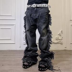 【DRIP4420】GMK Side Tassel Washed Denim