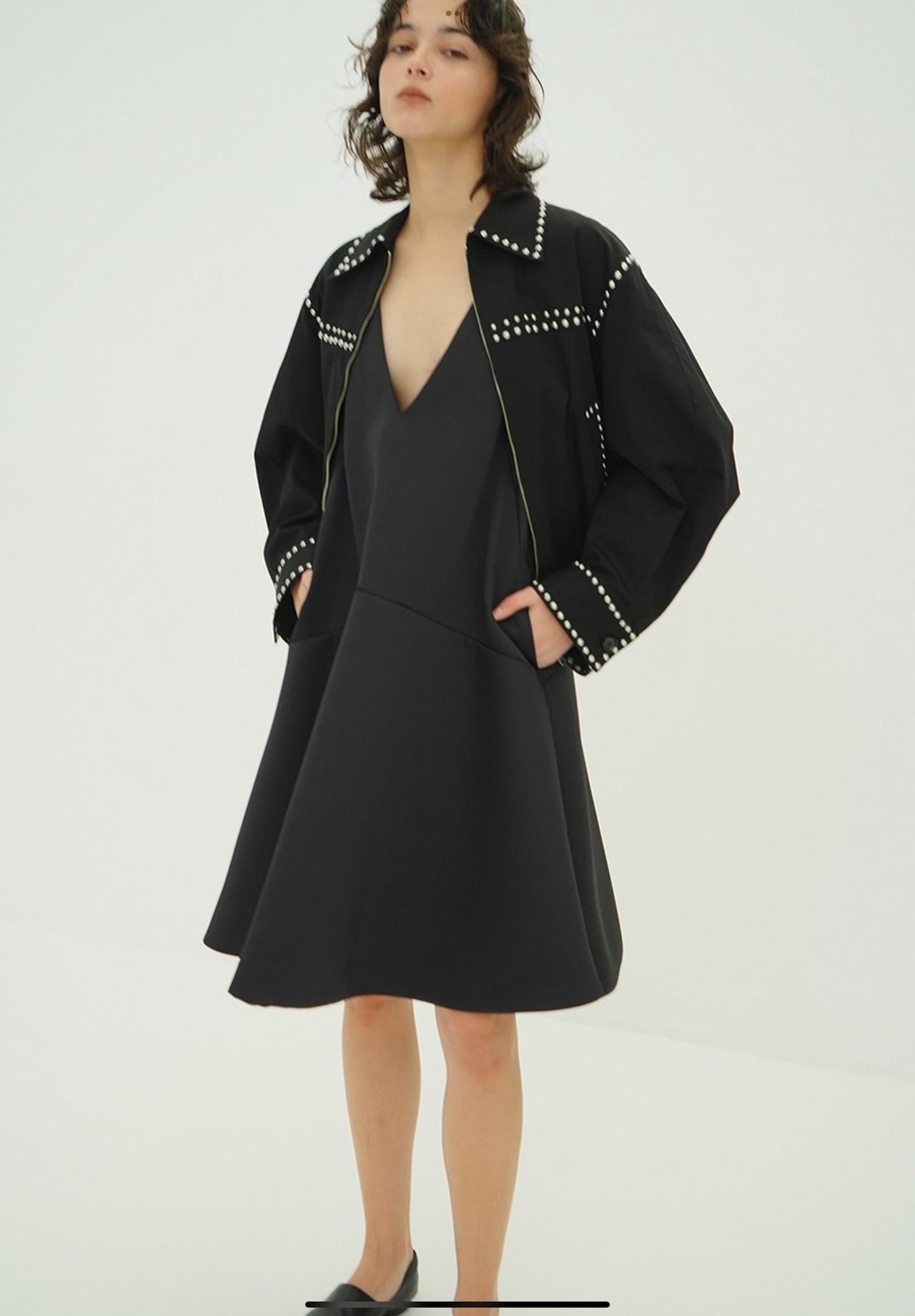 CLANE BONDED JUMPER SKIRT BLACK