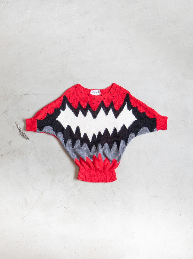 "Talk of the walk" 1990s Jagged pattern knit pullover