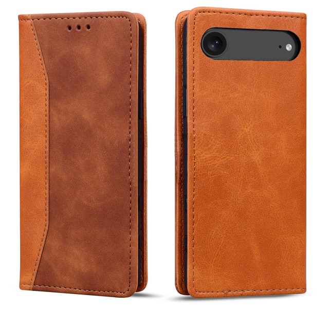 Torske と互換性のある iPhone air スマホケース 手帳型 iPhone Air ケース いphoneair 手帳型ケース あいほんエア カバー 内蔵マグネット開閉式 ベルトなし アイフォンair ケース カードポケット 防水 折り畳み式 横置き機能 便利 アイホンエア 携帯ケース (褐色)