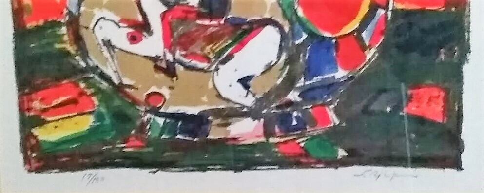 安食慎太郎「ばら」 ジクレー 17/150 額縁外寸61.0x69.0x3.0㎝ 裏