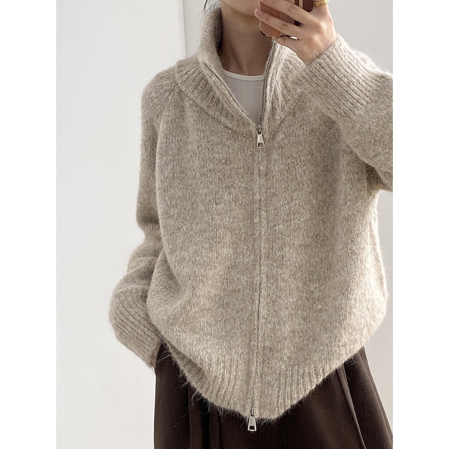 ハイネックジップアップニット 3color RA3089