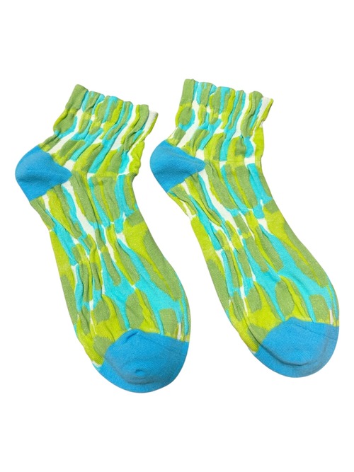 【solmu】マーブルshort socks（きみどり）