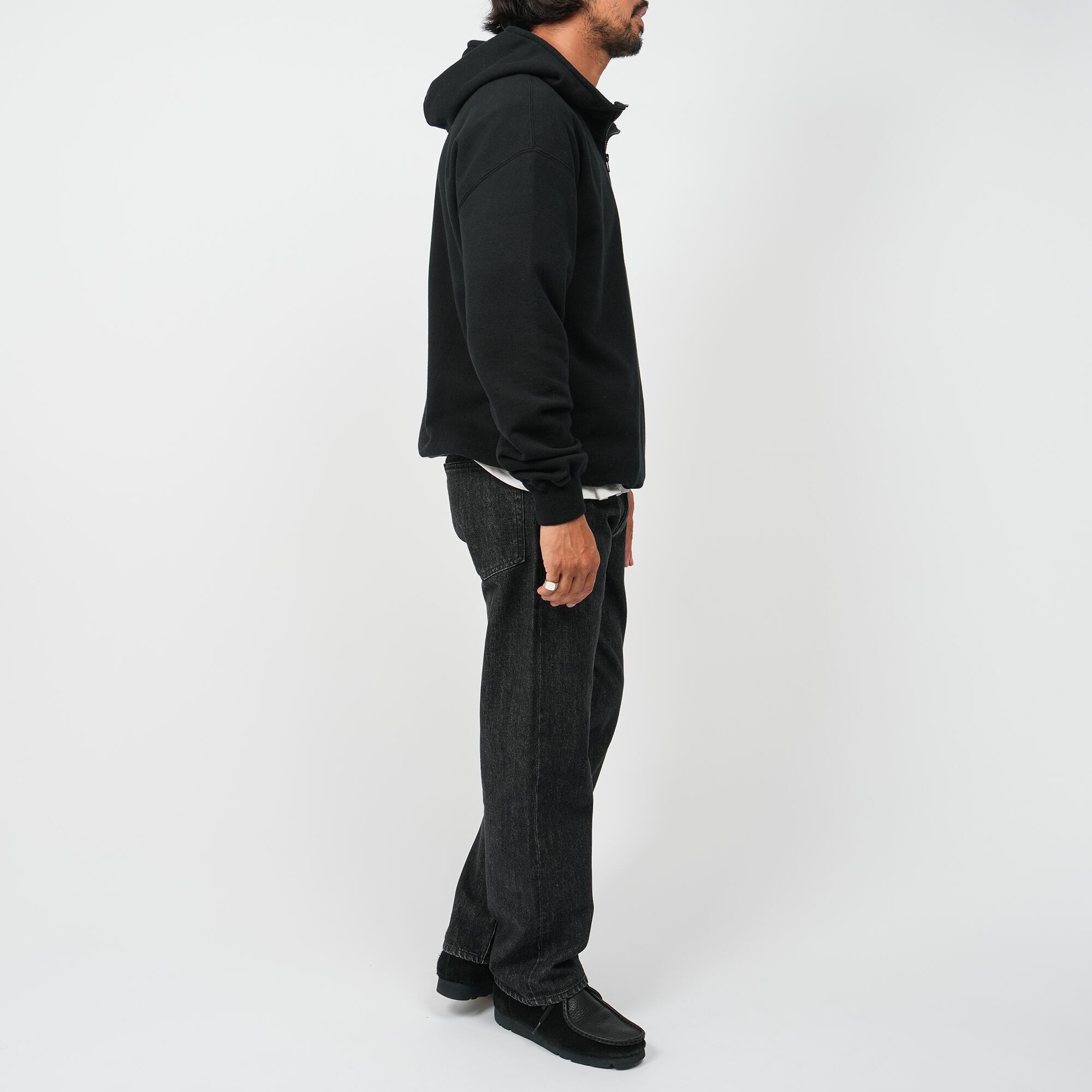 French Terry Half Zip Hoodie (black) | OVY