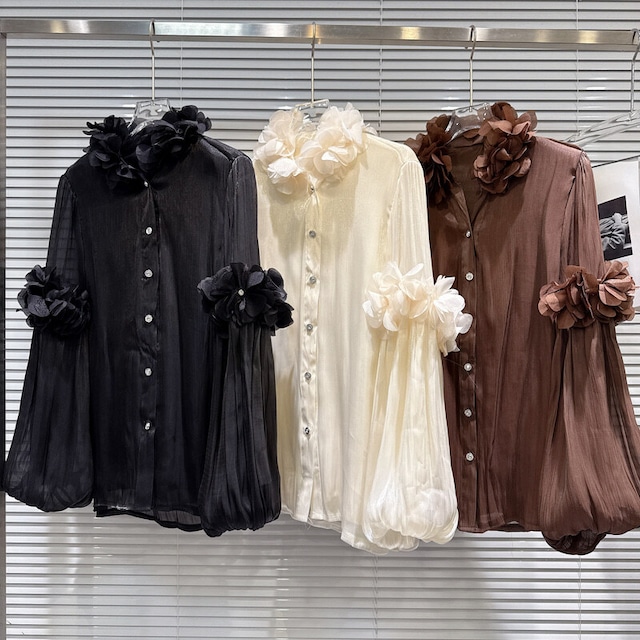 全3色/Petal balloon sleeve blouse　M1427