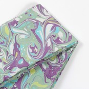 suminagashi リバーシブル半巾帯 ［裏葉色×パープル 　ドット×マーブル］