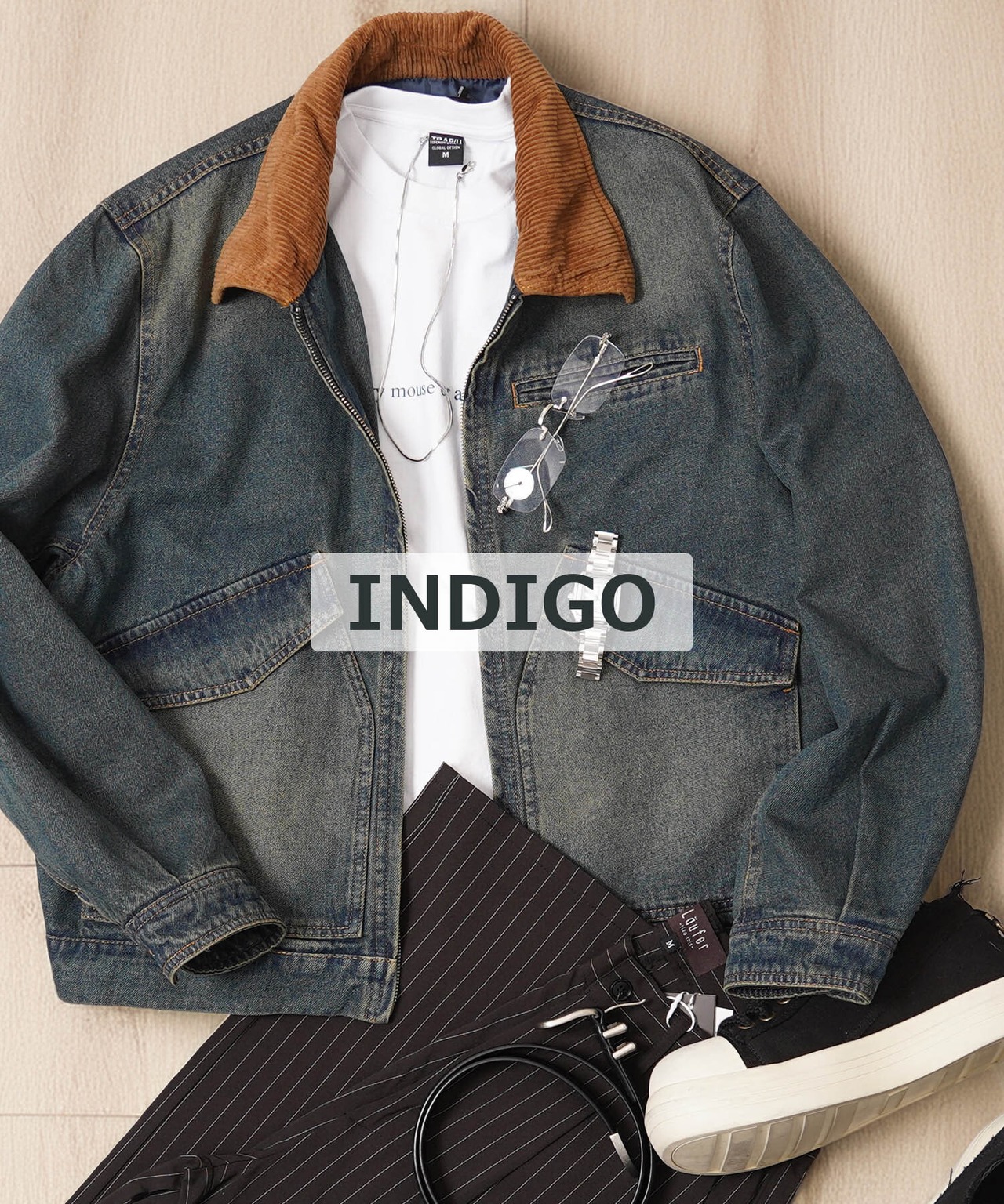 ◆ヴィンテージ加工 デニム フライトジャケット◆lf-w85202