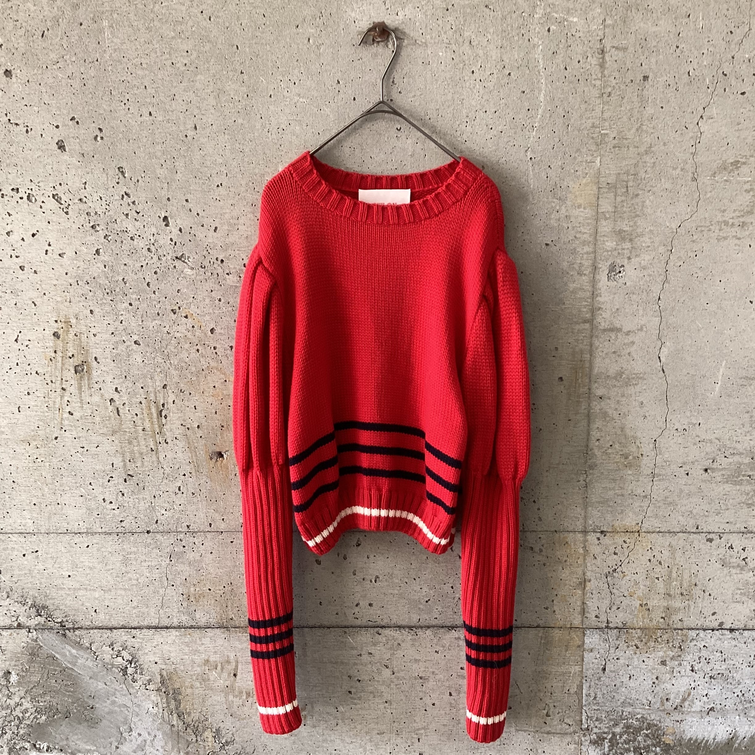 Puff sleeve school knit