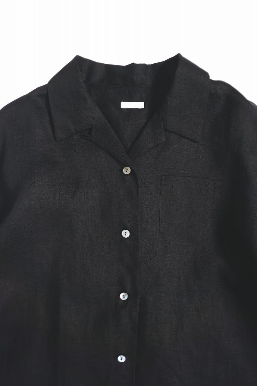 French Linen Open Collar S/S O/P