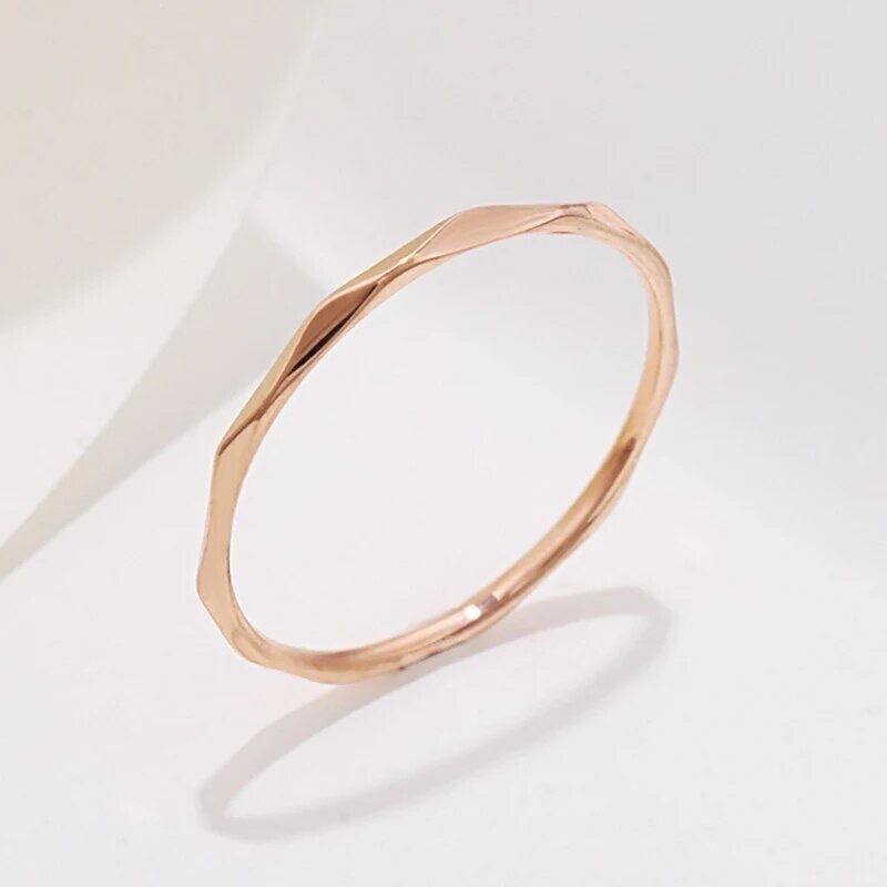 金アレ対応 シンプル華奢リング(0494)