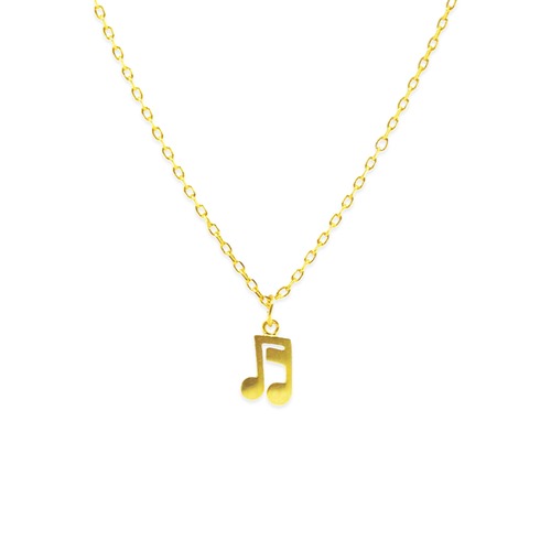 Music Note Charm Necklace｜Gold