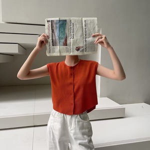 クルーネック フレンチスリーブカーデ AJ1050-2203