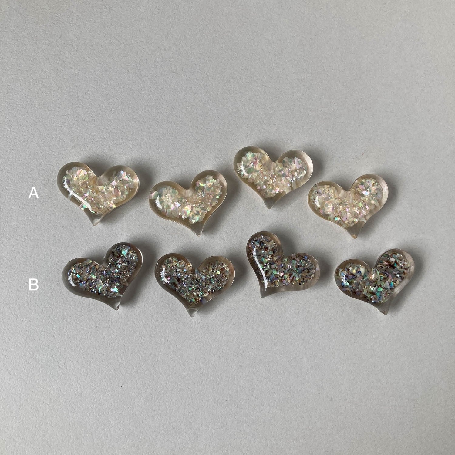 シェル入りぷっくりハートのデコパーツ（28mm） | Dua-アクセサリー