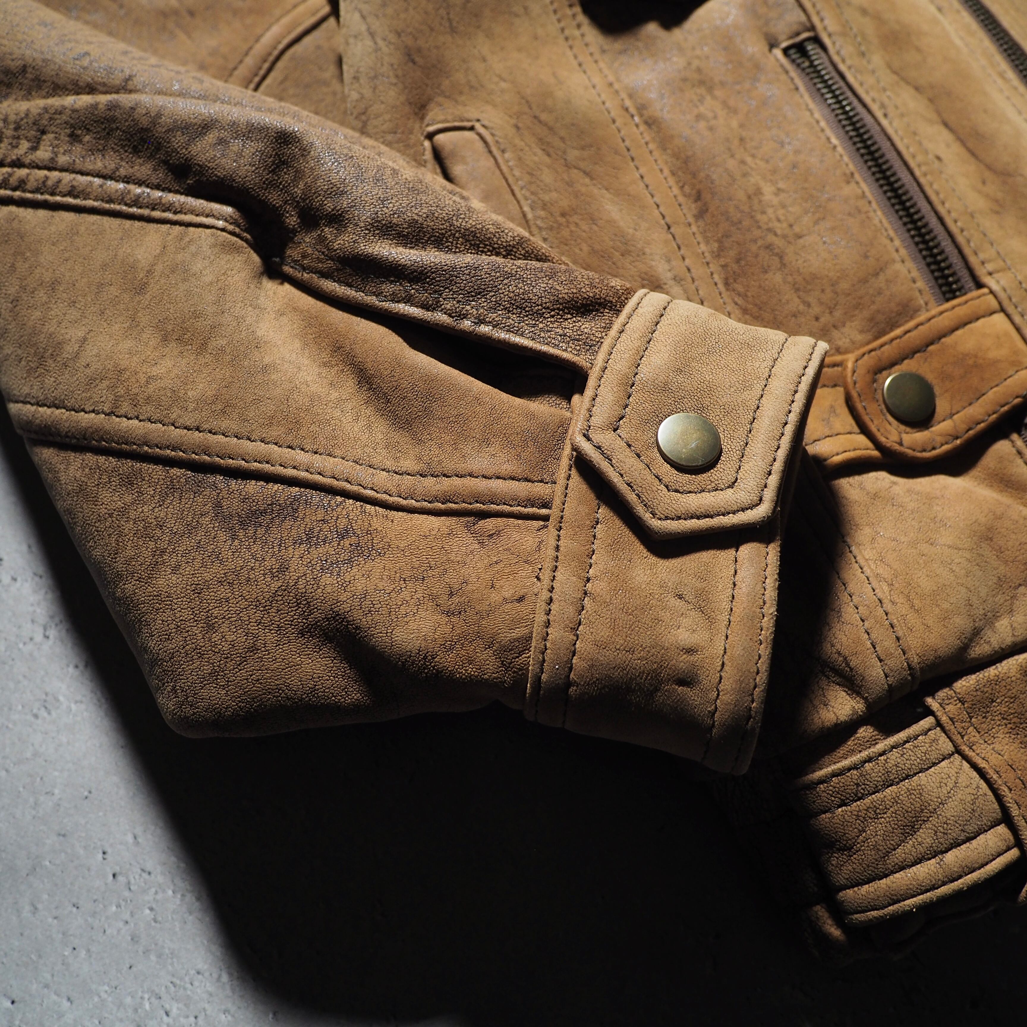 " 変形 - Deformation " vintage loose leather jacket